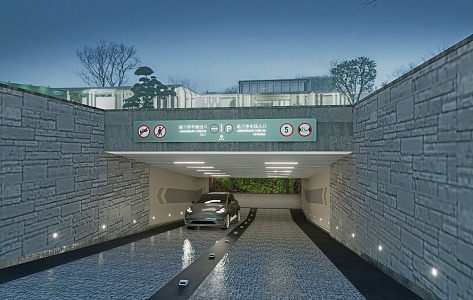 Parking Entrance Underground Parking 3d model