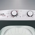 White Top Load Washing Machine with Transparent Lid Knob Control and Compact Design