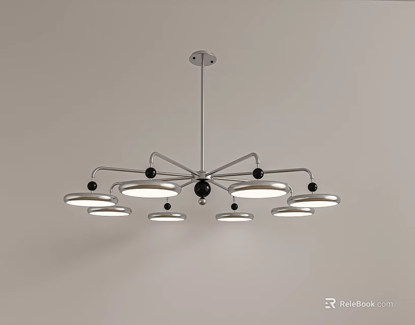 Modern Minimalist Chandelier With Multiple Lights And Metal Frame Design 3d model 