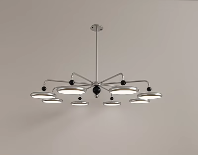 Modern Minimalist Chandelier With Multiple Lights And Metal Frame Design 3d model