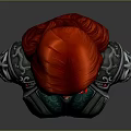 3D Female Character Bust With Red Hair Green Glasses And Ornate Armor Details