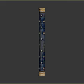 Luxurious Blue Decorative Rod Featuring Gold Stars And Golden End Caps