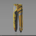 Stylish Casual Pants With Yellow And Gray Geometric Patterns For Daily Wear