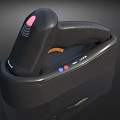 Handheld Barcode Scanner Business Equipment With Black Design And Indicator Light 3d model