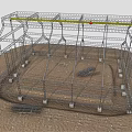 Furniture Steel Frame Structure With Industrial Metal Supports And Foundation