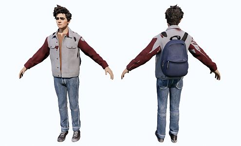 Modern Men Blue Jeans 3d model