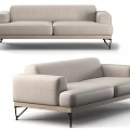 Fabric double sofa 3d model