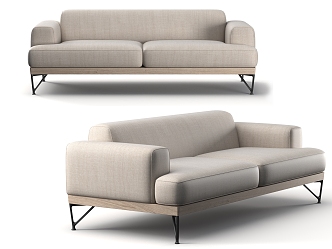 Fabric double sofa 3d model