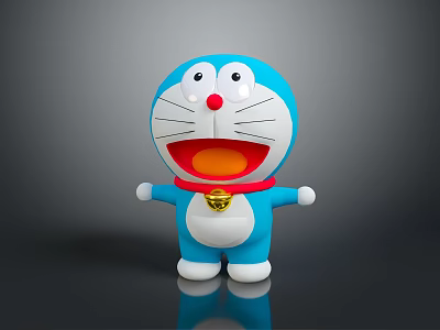 Cute Blue And White Cartoon Character Decorative Figure For Daily Life Use 3d model