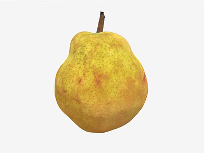 Fresh Ripe Pear with Yellowish Brown Skin Red Spots and Classic Pear Shape 3d model