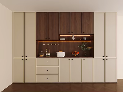 Modern Dual Color Sideboard Cabinet With Warm Built In Lights And Large Storage Space 3d model