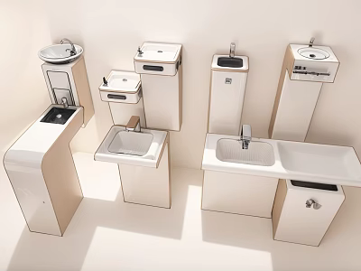 Various Modern Bathroom Sink Designs With Different Styles And Structures 3d model