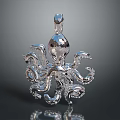 Shiny Silver Octopus Pendant With Curly Tentacles Exquisite Fashion Accessory