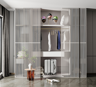 modern wardrobe sliding door wardrobe 3d model