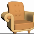 Beige Upholstered Chaise Lounge with Button Tufted Back and Curved Armrests Classic Design