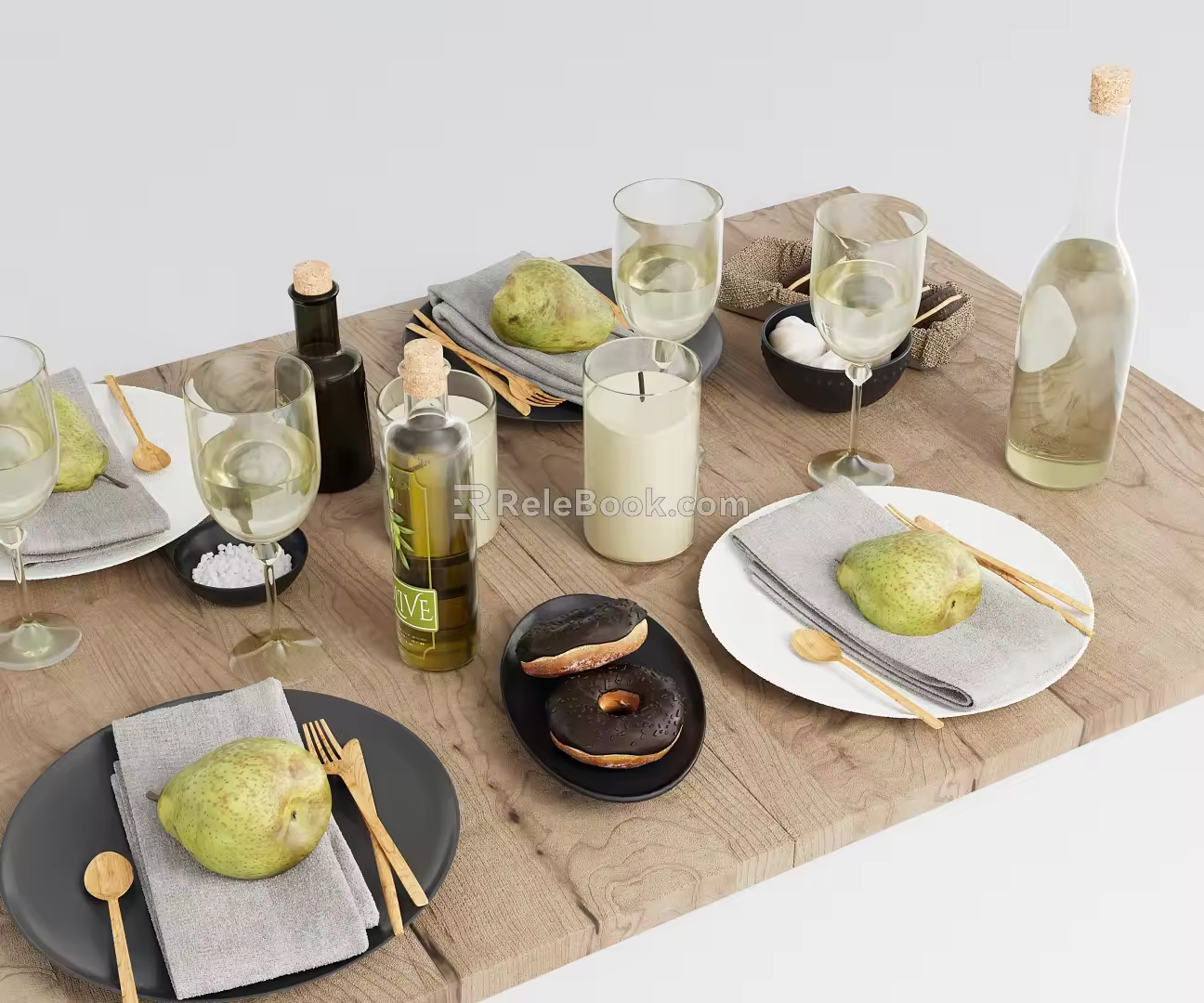 Modern Tableware Combination 3d model