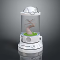 Modern Commercial Equipment Transparent Container With Small Tree Green Grass And Control Base 3d model