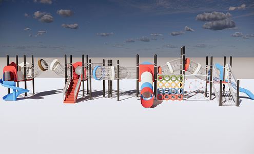 Modern Amusement Equipment Amusement Park Climbing Slide 3d model