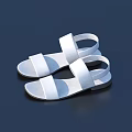 White Flat Sole Sandals With Simple Strap Design For Casual Daily Wear
