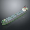 Cargo Ship As Water Transport With Open Deck And Multiple Cargo Holds 3d model