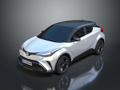 Toyota SUV With White Body Black Roof And Modern Stylish Design 3d model