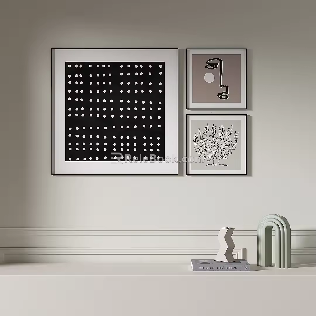 Simple retro decorative painting 3d model