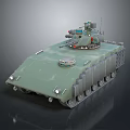 Green Military Tank with Turret Weapon System and Heavy Duty Tracks