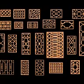 New Chinese-style openwork window grilles 3d model