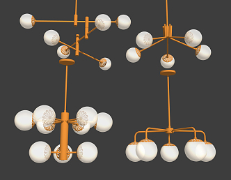 Light Luxury Chandelier Combination 3d model