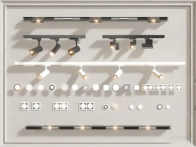 Modern Downlights And Spotlights With Various Design Styles For Indoor Lighting 3d model