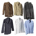 Stylish Clothing Collection With Jackets Shirts Double Breasted Coats Plaid Patterns And Solid Color Designs