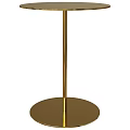 Gold Coffee Table With Slim Pillar And Round Base Design 3d model