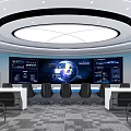 Modern Control Room Command Center 3d model
