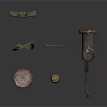 Old Rusty Barrel Green Machine Iron Gate Metal Pipe And Small Can Collection