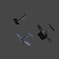 old fighter 3d model