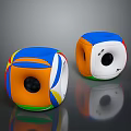 Colorful Cube Shaped Computer Speakers With Modern Design And Audio Accessory Features 3d model