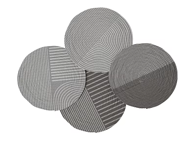 Modern Round Rugs With Geometric Striped And Spiral Patterns For Home Decor 3d model