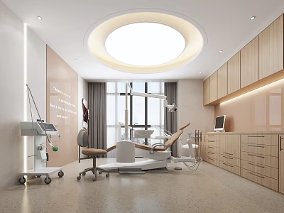 Modern Dental Clinic Interior Design With Medical Equipment And Cabinets 3d model