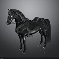 Realistic Style War Horse Saddle Armor Decorative Horses Black War Horse Modern Vehicle Vehicle