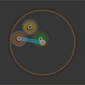 Mechanical Circular Gear Device With Multiple Internal Components And Metallic Structure