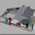 McDonald's Restaurant Building Modern Exterior Design With Red Yellow Logo Sloped Roof And Entrance Area
