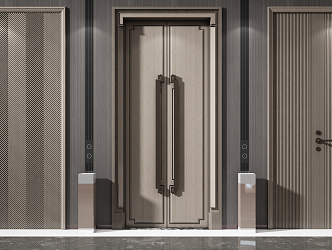 New Chinese style security door double door entry door 3d model