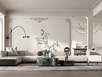 French Living Room 3d model