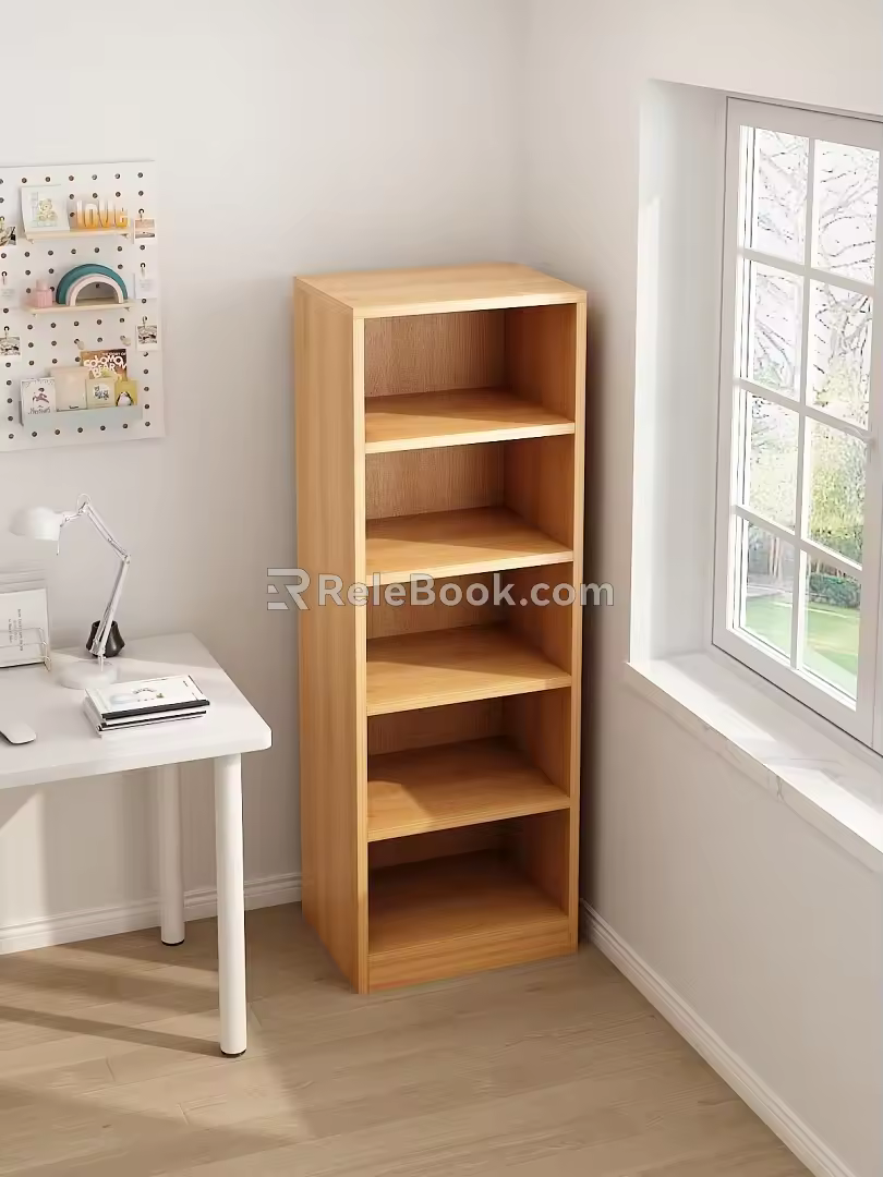 Modern Bookcase Side Cabinet Bucket Cabinet Storage Rack 3d model