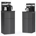 Two Black Coffee Makers As Daily Use Appliances On Kitchen Cabinets