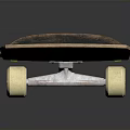 Vintage Skateboard With Wooden Deck Yellow Wheels And Classic Design
