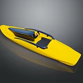 Sleek Yellow Single Kayak Design With Comfortable Black Seat And Handles