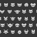 Various Animal Face Masks Including Lion Fox Cat and Giraffe Designs on Yellow Background