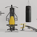 Complete Sports Equipment With Exercise Bikes Dumbbell Racks Treadmills Squat Racks Punching Bags Bench Presses