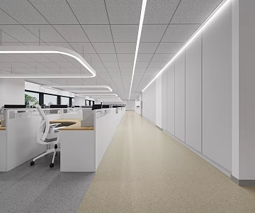 modern public office area science and technology office area 3d model